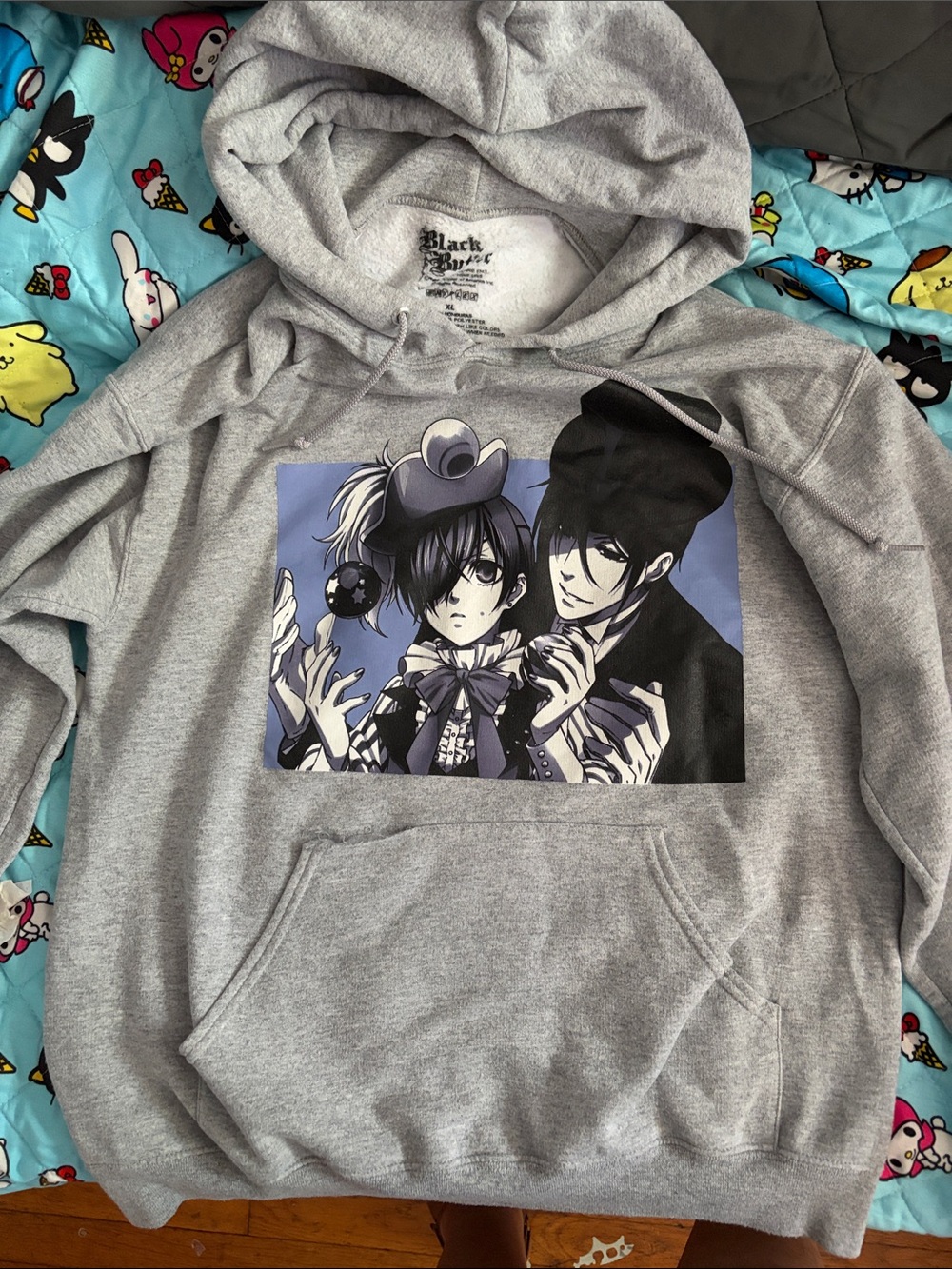 Black Butler Anime Graphic Hoodie - Grey